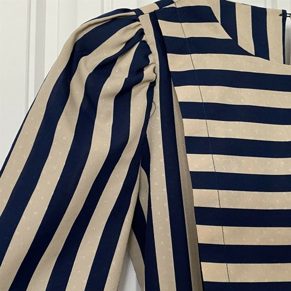 Vicki Vaughn Junior Dress Nautical Sailor Tabard Striped Union Made USA - Picture 4 of 10